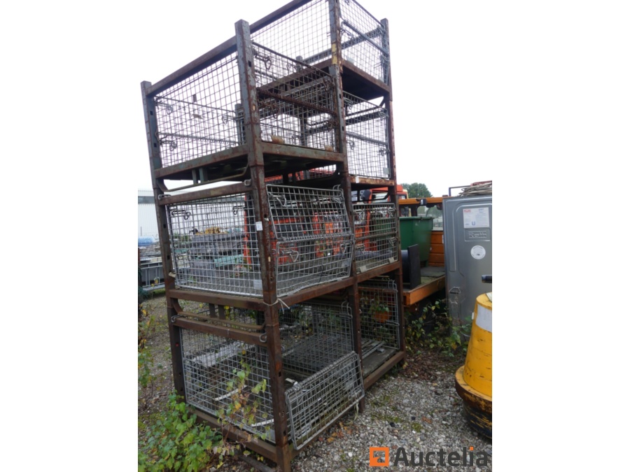 4 Metal Bins wire mesh stackable Handling & Storage Storage