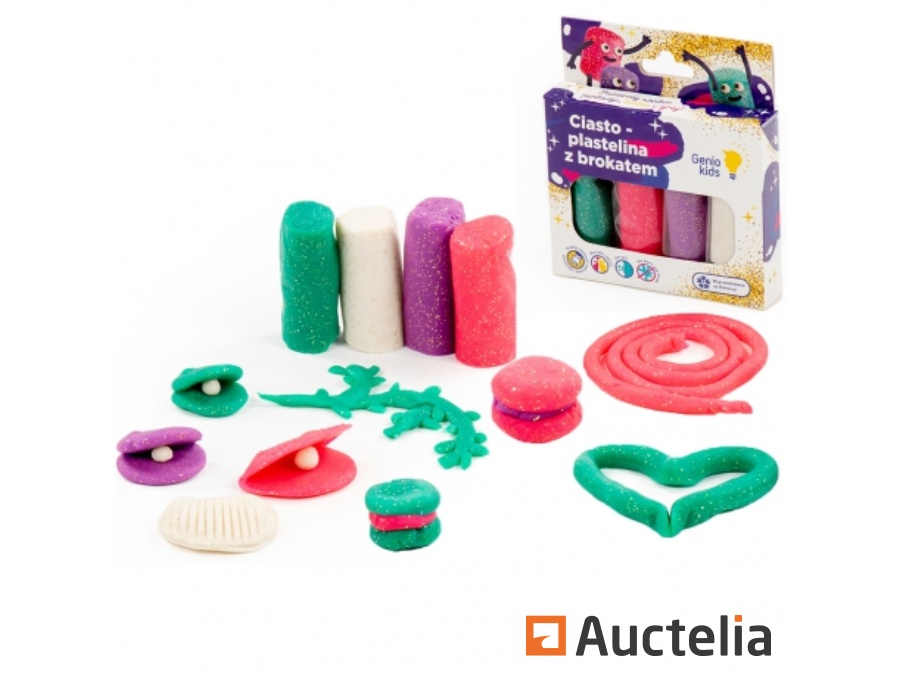 10x Set de pâte à modeler pour enfants avec paillettes neuf dans son e