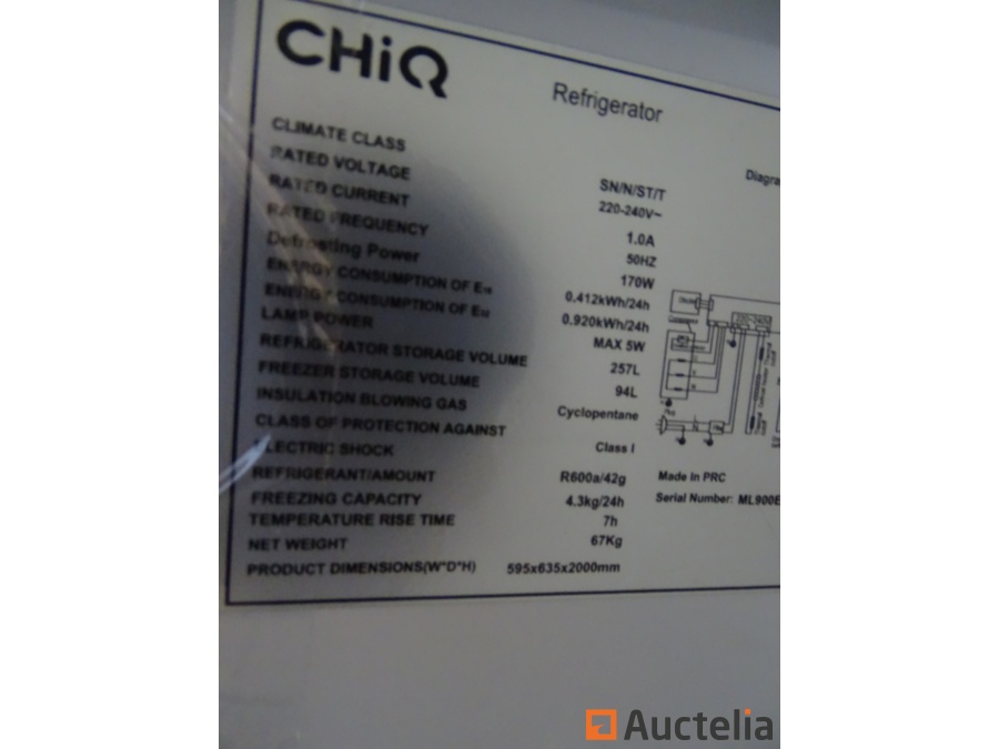 Frigo - Congélateur CHIQ FBM351NEI42 - Horeca - Réfrigérateur 
