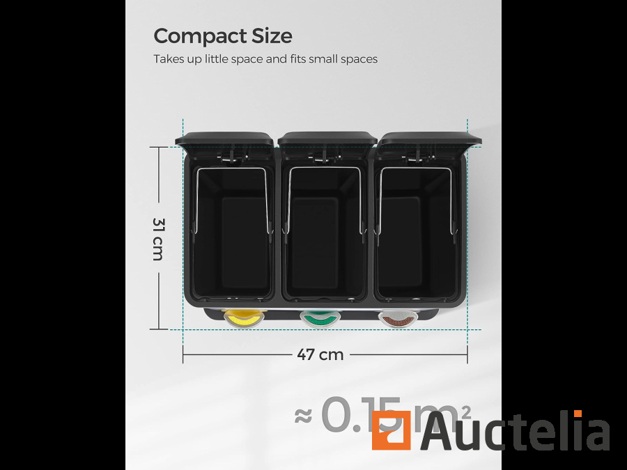 Poubelle de Recyclage, Poubelle à pédales 3-en-1 - Autres industries - 
